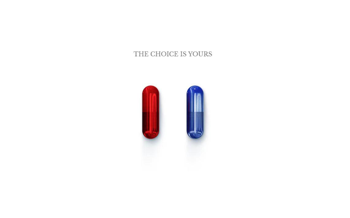 当时宣传页上的 "Choose A Pill"。